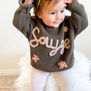 Hand Embroidered Name Sweater