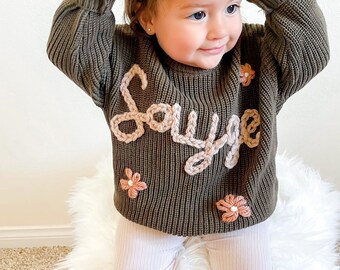 Hand Embroidered Name Sweater