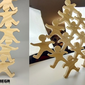 BALANCE GAME wood stacking, cnc cutting files, laser files, balance toy dxf cnc file, cnc wood game, balance toy cnc image 5