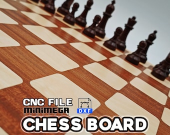 CHESSBOARD CNC, chessboard router file, dxf, chessboard laser, wooden chessboard, milling file for chessboard, cnc gameboard