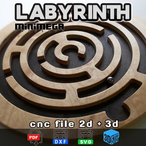 LABYRINTH, marble run cnc file, wooden toy, dxf labyrinth, svg labyrinth, 3d model labyrinth, cad cam file labyrinth
