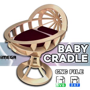 BABY CRADLE, cnc file, diy cradle, crib cnc file, baby bed and light,cradle router file, cradle build plans