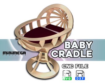 BABY CRADLE, cnc file, diy cradle, crib cnc file, baby bed and light,cradle router file, cradle build plans