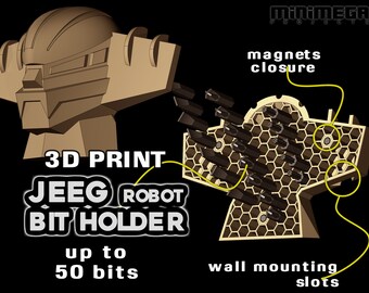 JEEG ROBOT bit holder, 3d print files, stl, 3dm, Bit Holder, screw drivers,3d file, cartoons 80's, cnc file