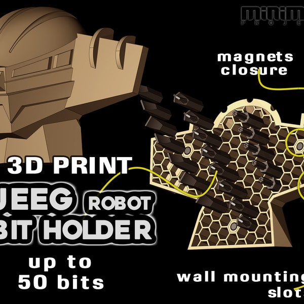 JEEG ROBOT bit holder, 3d print files, stl, 3dm, Bit Holder, screw drivers,3d file, cartoons 80's, cnc file