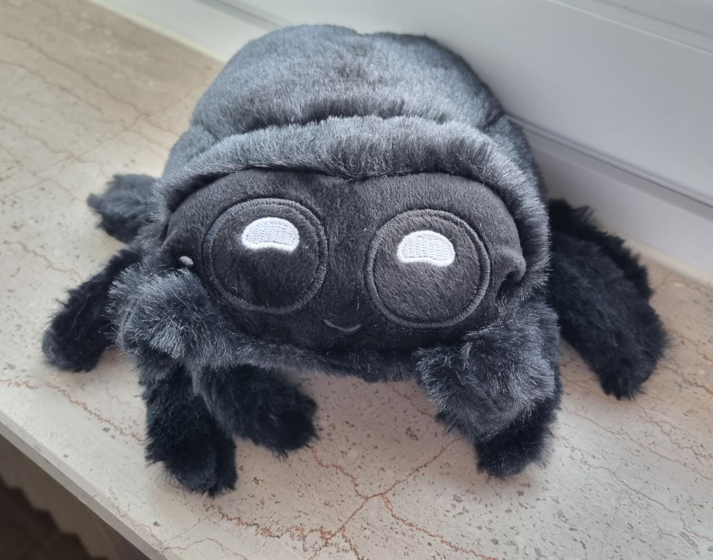 20cm Lucas the Spider Plush Toys, Black White Gery Cartoon Spider Stuffed Animal