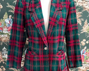 1970s Plaid Polyester Skirt Suit by Graff