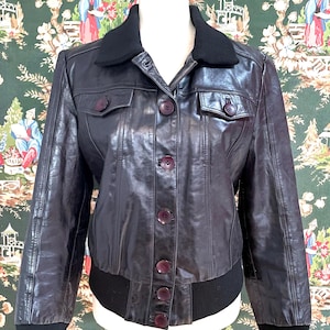Y2k Leather Jacket - Etsy