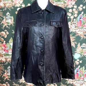 1980s Vintage Black Leather Jacket