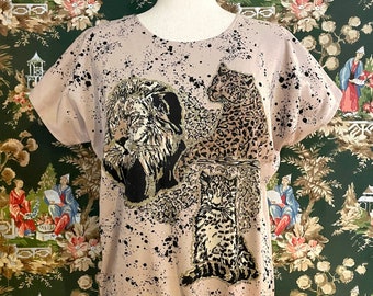 T-shirt med djurtryck från 1980-talet