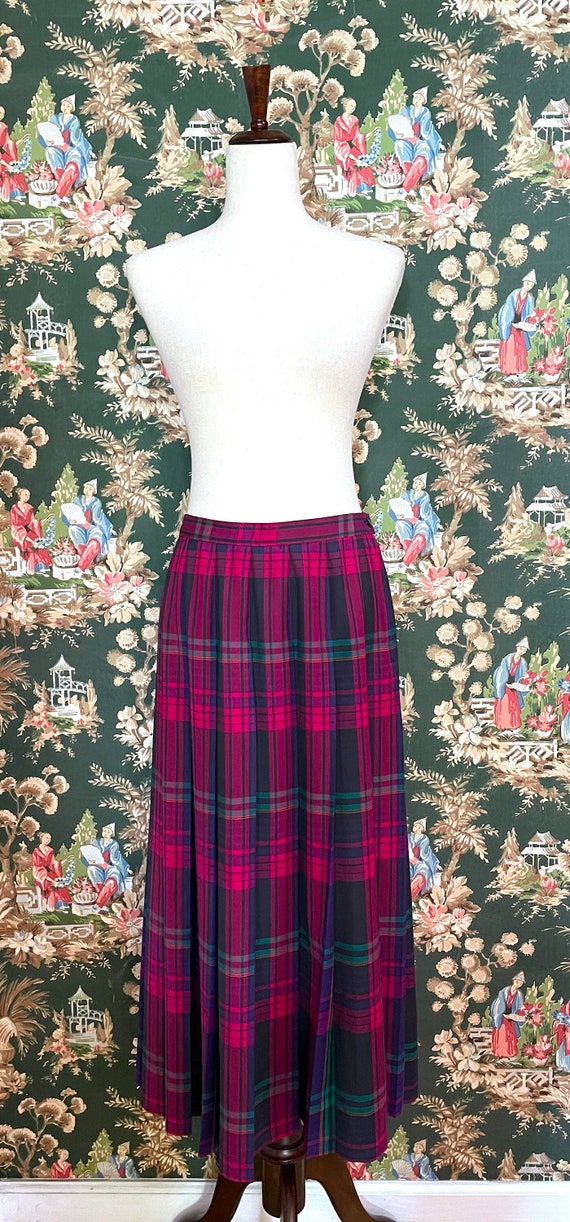 1980s Vintage Pendleton Plaid Wool Skirt - image 1