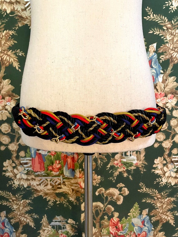 1980s Vintage Braided Nylon Belt with Back Closure - image 2