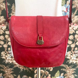 1990s Vintage Small Red Crossbody Bag by Etienne Aigner (As Is)