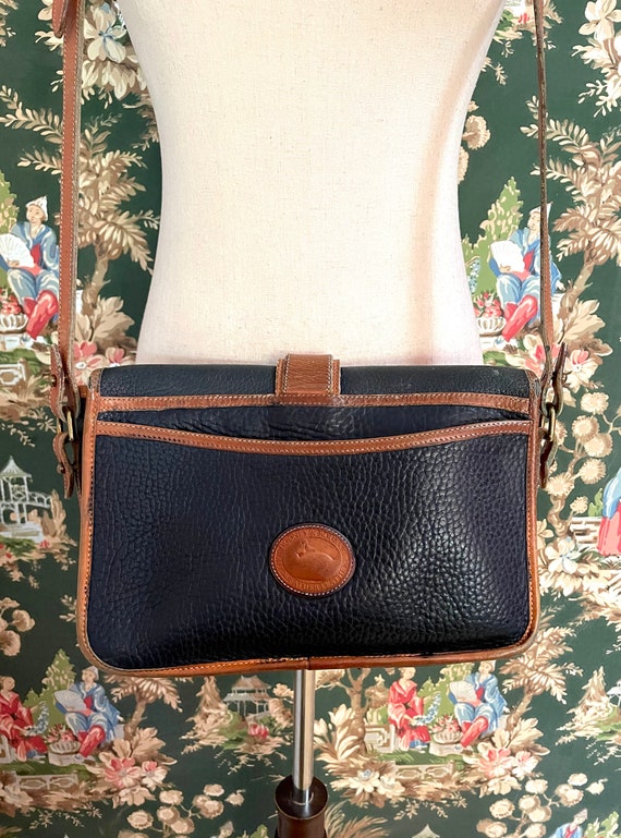1990s Vintage Navy and Brown Dooney & Bourke Purs… - image 3