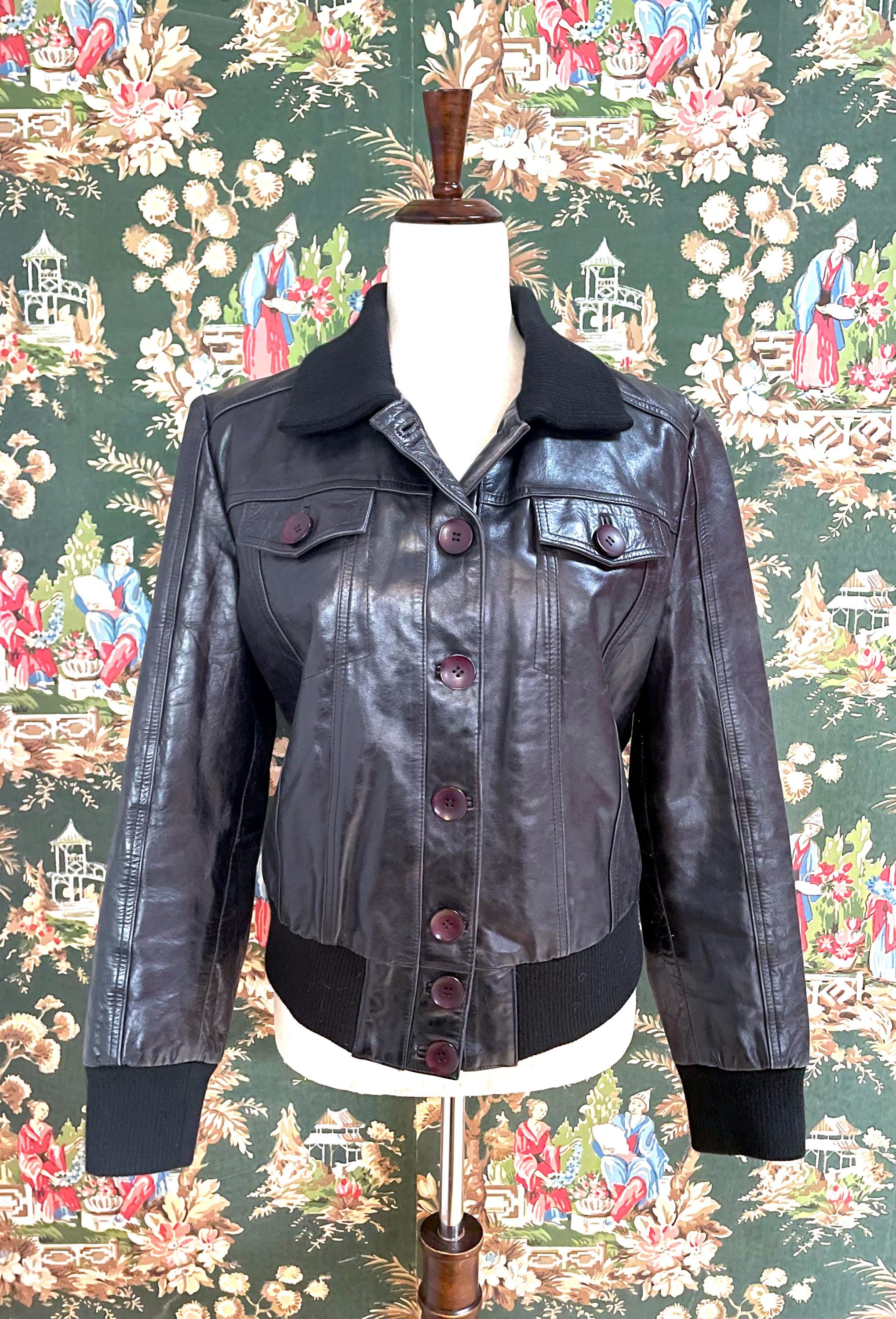 Y2k Leather Jacket - Etsy