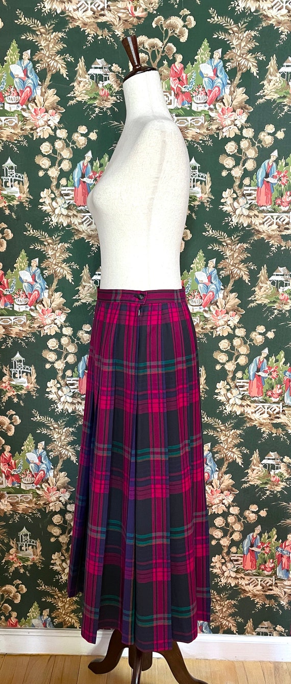 1980s Vintage Pendleton Plaid Wool Skirt - image 4