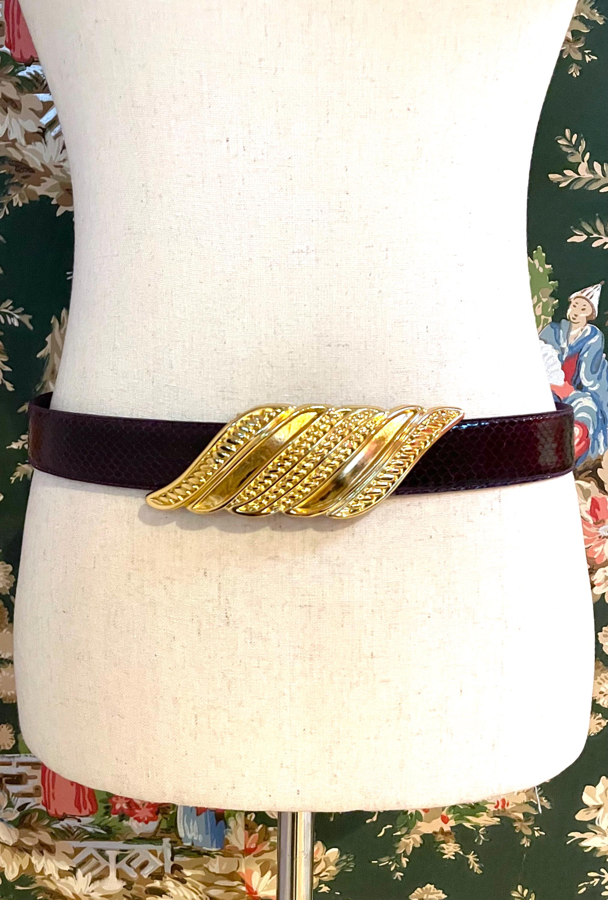 Gorgeous Vintage 80’s Purple Snakeskin Belt Vintage 1980s PURPLE & PINK SNAKESKIN Leather Belt Signed by  main image 4