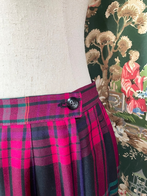 1980s Vintage Pendleton Plaid Wool Skirt - image 2