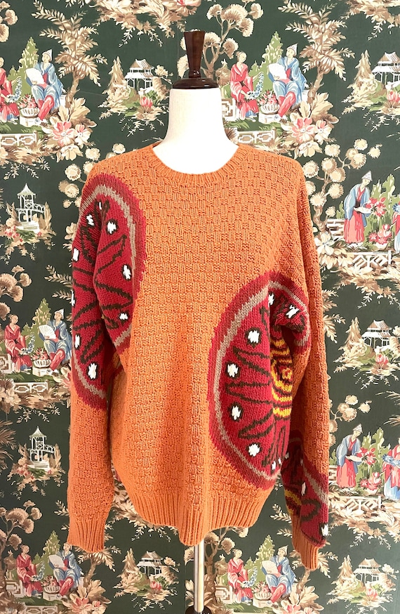 1980s Vintage Perry Ellis Men's Cotton Sweater