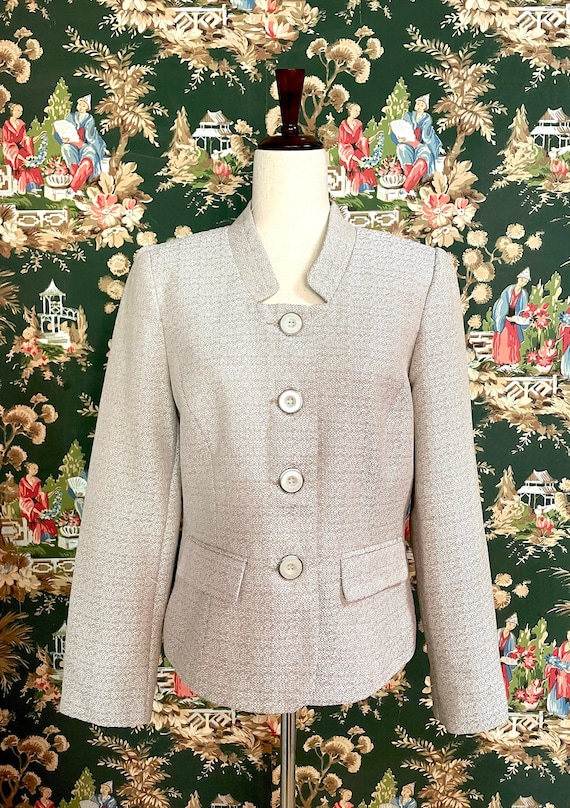 1980s Vintage Polyester Linen Jacket by Giorgio Sa