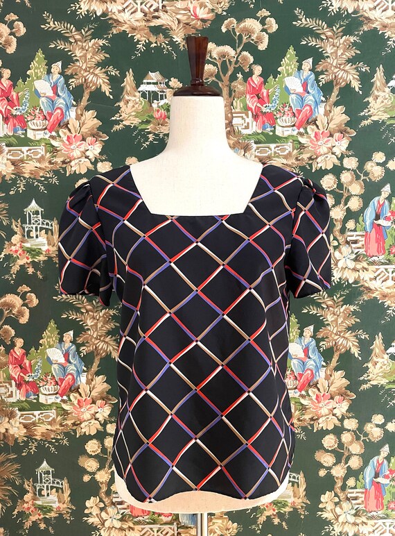 1980s Square Neck Top by Sasson