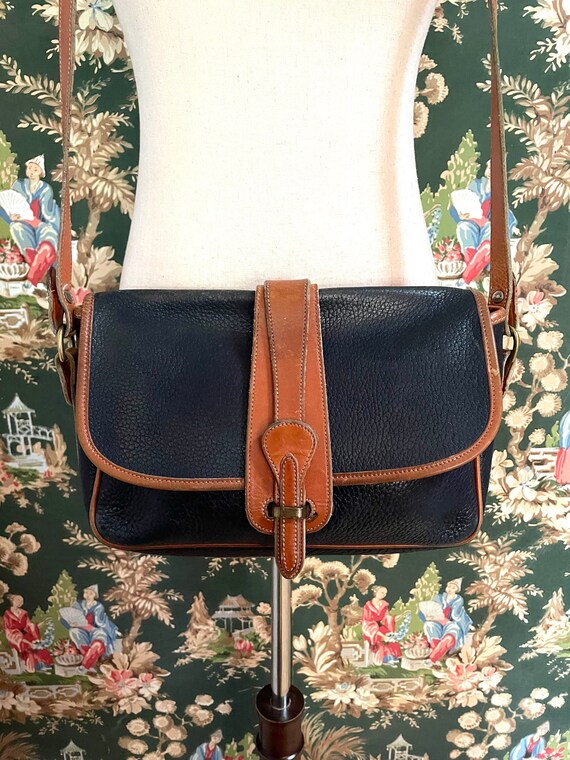 1990s Vintage Navy and Brown Dooney & Bourke Purs… - image 1