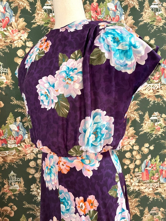 1980s Vintage Handmade Floral Maxi Dress