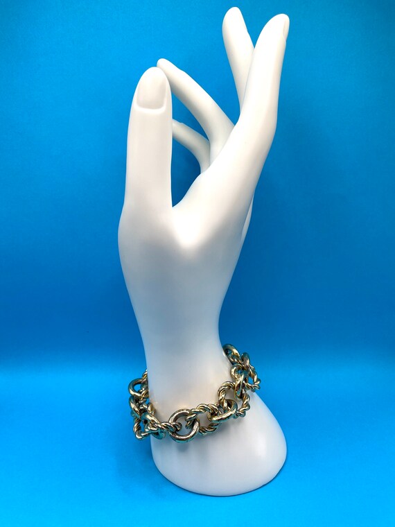 Y2K Vintage J.Crew Chunky Goldtone Link Bracelet - image 2