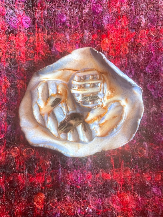 Vintage Handmade Ceramic Brooch