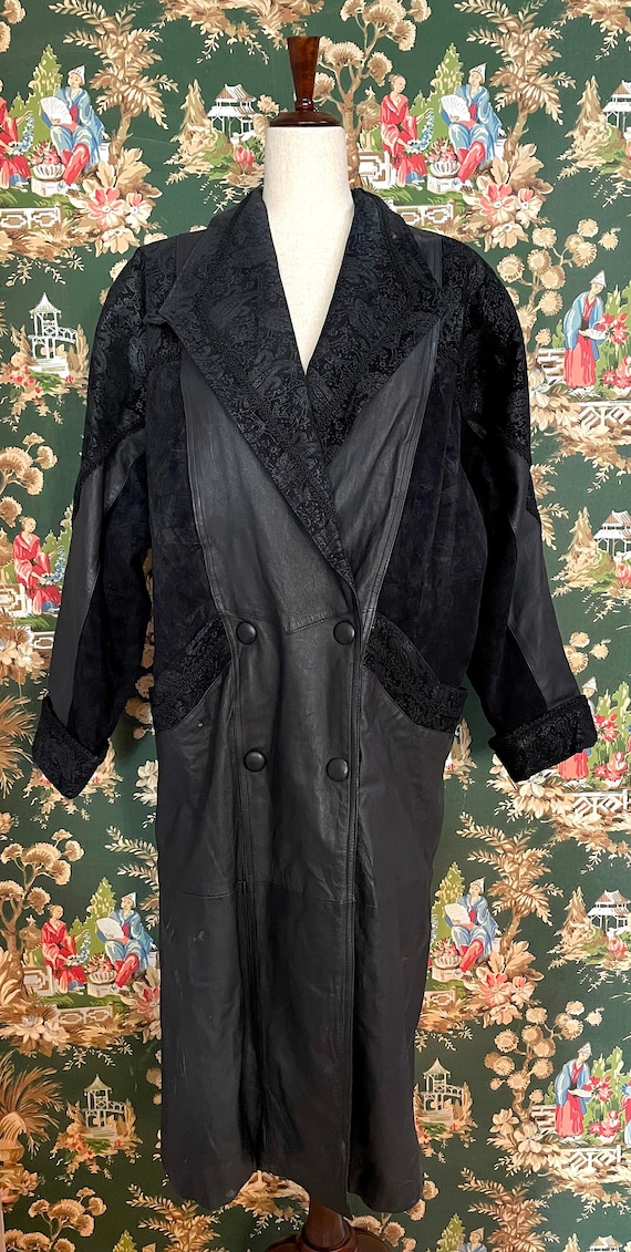 1980s Vintage Leather and Suede Coat by Wilsons - image 1
