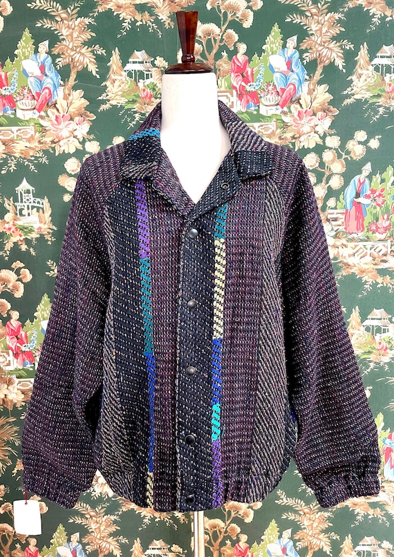 1990s Vintage Deborah Cross Woven Cotton, Silk and