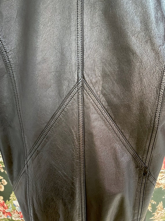 1980s Vintage Long Leather Coat (Medium) - image 5
