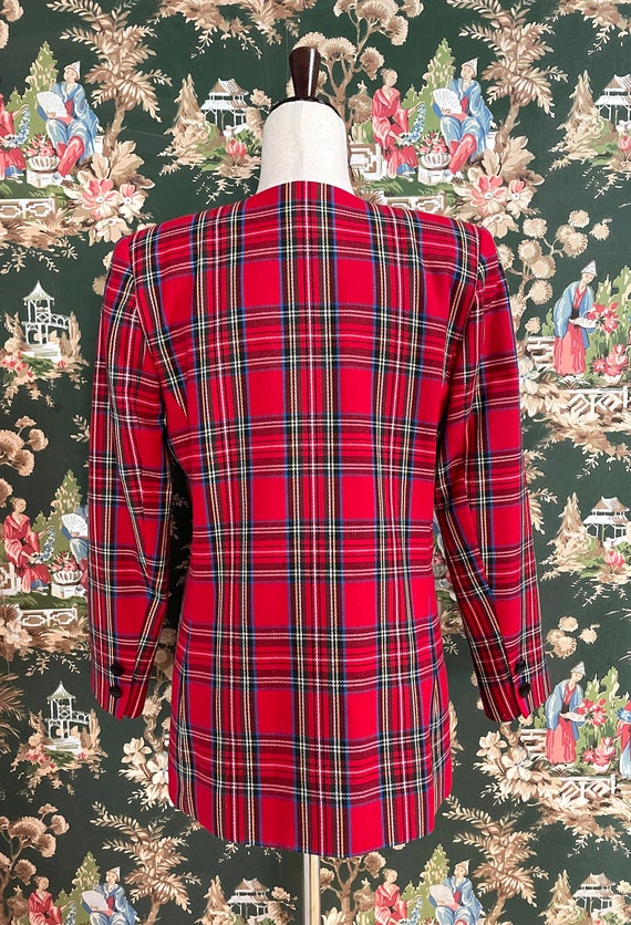 1980s Vintage Red Plaid Blazer - image 6