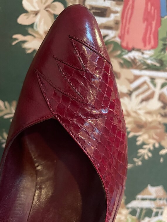 1980s Vintage Nordstrom Burgundy Pumps (Size 7) - image 9