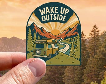Camper Aufkleber Abenteuer Reise | Outdoor Vinyl Sticker wasserfest für Wohnmobil Auto Laptop | Camping Geschenk Idee
