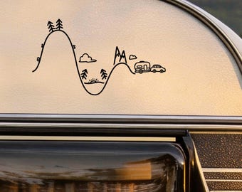 Wohnwagen Camper Auto Aufkleber Wohnmobil Vinyl Sticker Aussen Camping Aufkleber Camper Geschenk Camping Abziehbild Outdoor