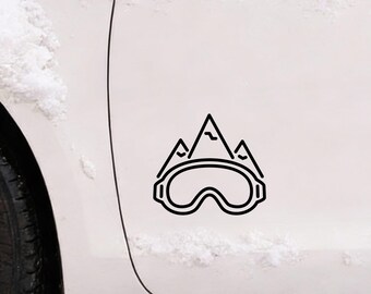Ski Auto Aufkleber Dachträgerbox Vinyl Sticker Aussen Skifahrer Aufkleber Snowboarder Geschenk Wintersportler Abziehbild Outdoor Wintersport
