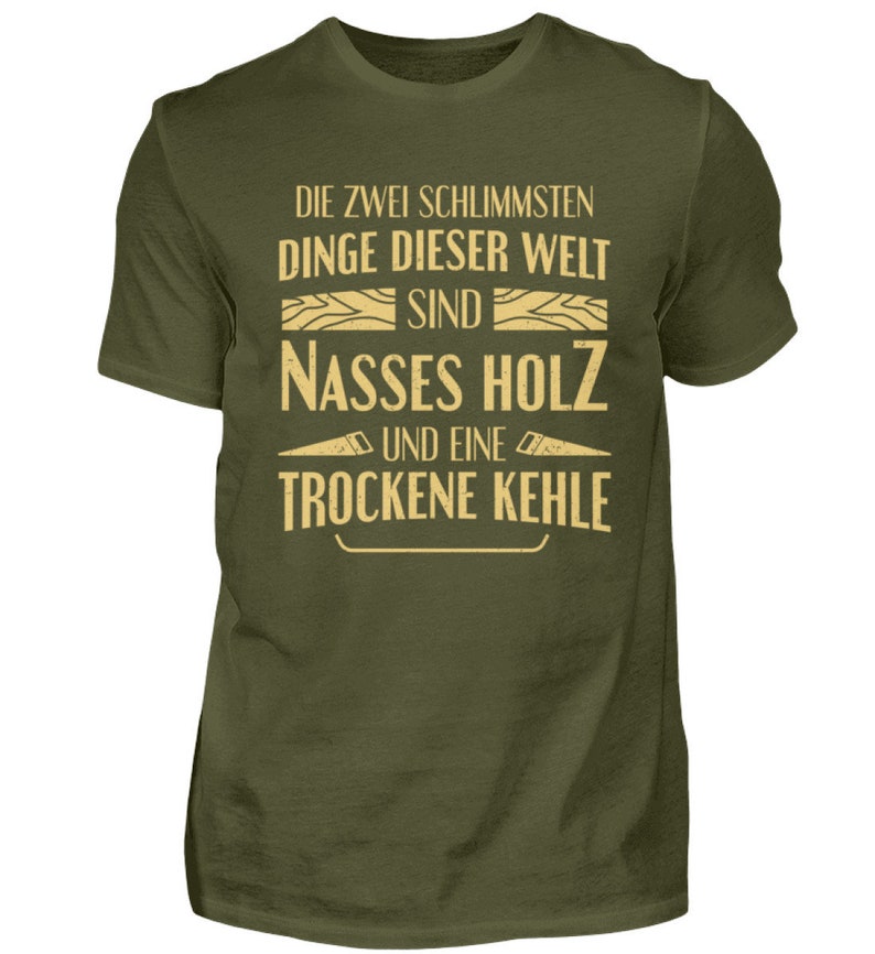 Zimmermann T-Shirt Tischler Geschenk Herren Schreiner Zimmerer Urban Khaki