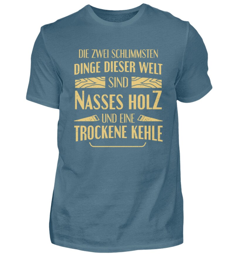 Zimmermann T-Shirt Tischler Geschenk Herren Schreiner Zimmerer Steinblau