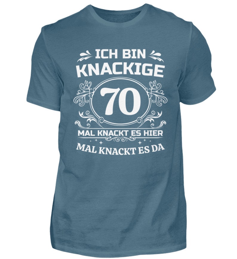 Geburtstagsshirt 70 Jahre Geburtstag T-Shirt Mann Geschenk Runder Geburtstag Lustiges Geburtstagsgeschenk Männer Steinblau