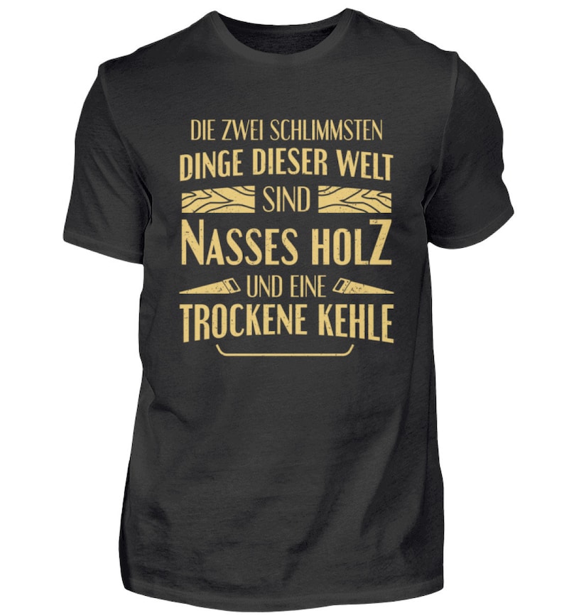Zimmermann T-Shirt Tischler Geschenk Herren Schreiner Zimmerer Schwarz