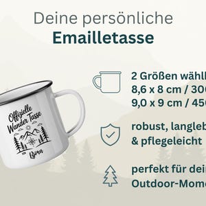 Taza de senderismo esmaltada personalizada con nombre, taza de senderismo personalizada, idea de regalo para hombres, cumpleaños al aire libre, accesorio de camping imagen 3
