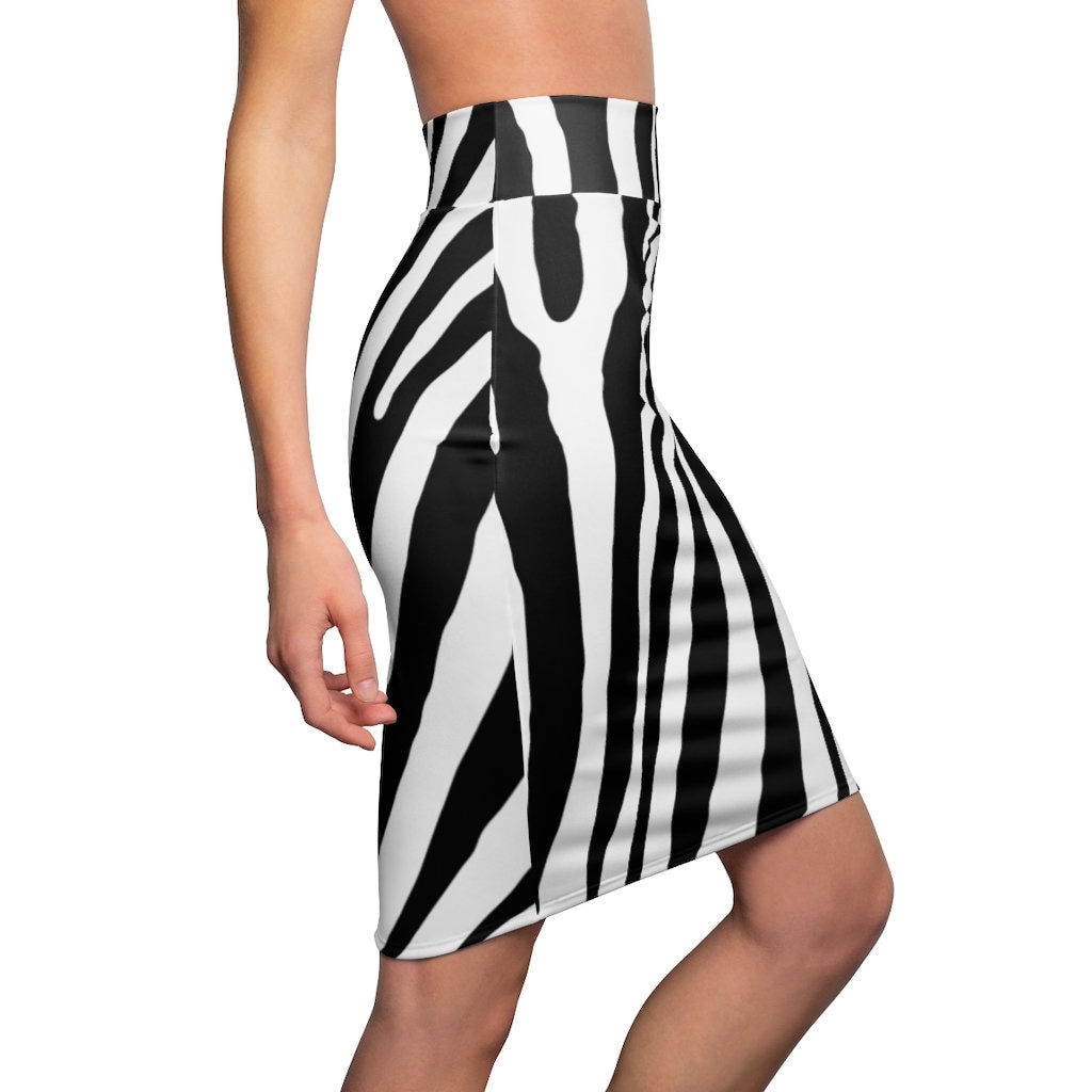 Zebra Print Women Pencil Skirt Etsy