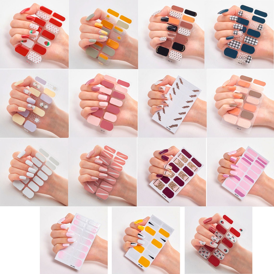 1 Sheet 14 Pcs. Full Wraps Nail Polish Etsy