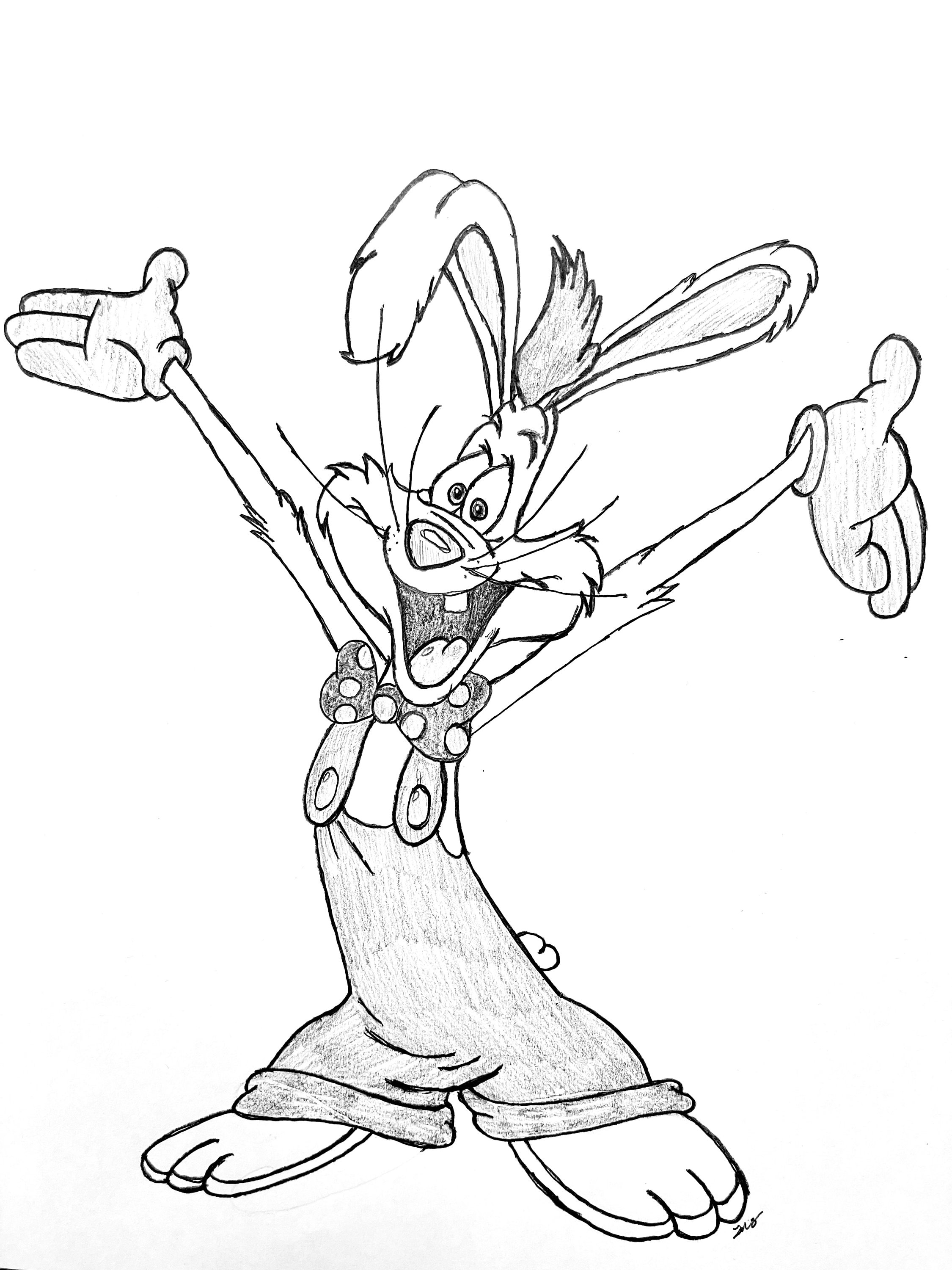 Roger Rabbit Pencil Drawing Etsy