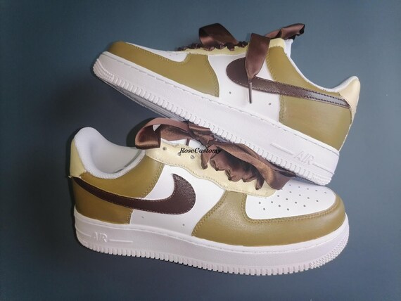Aangepaste Nike Air Force 1 Bruine Sneakers Custom Air Force | Etsy