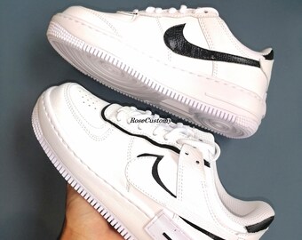 air force 1 shadow custom black and white