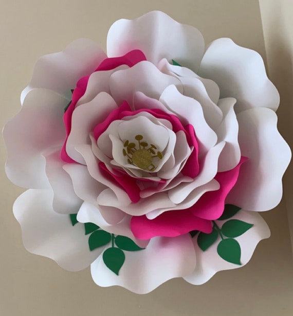 Pink and white wall flower Etsy