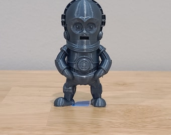 Mini C3PO 3D Printed Bust Star Wars Fan Art