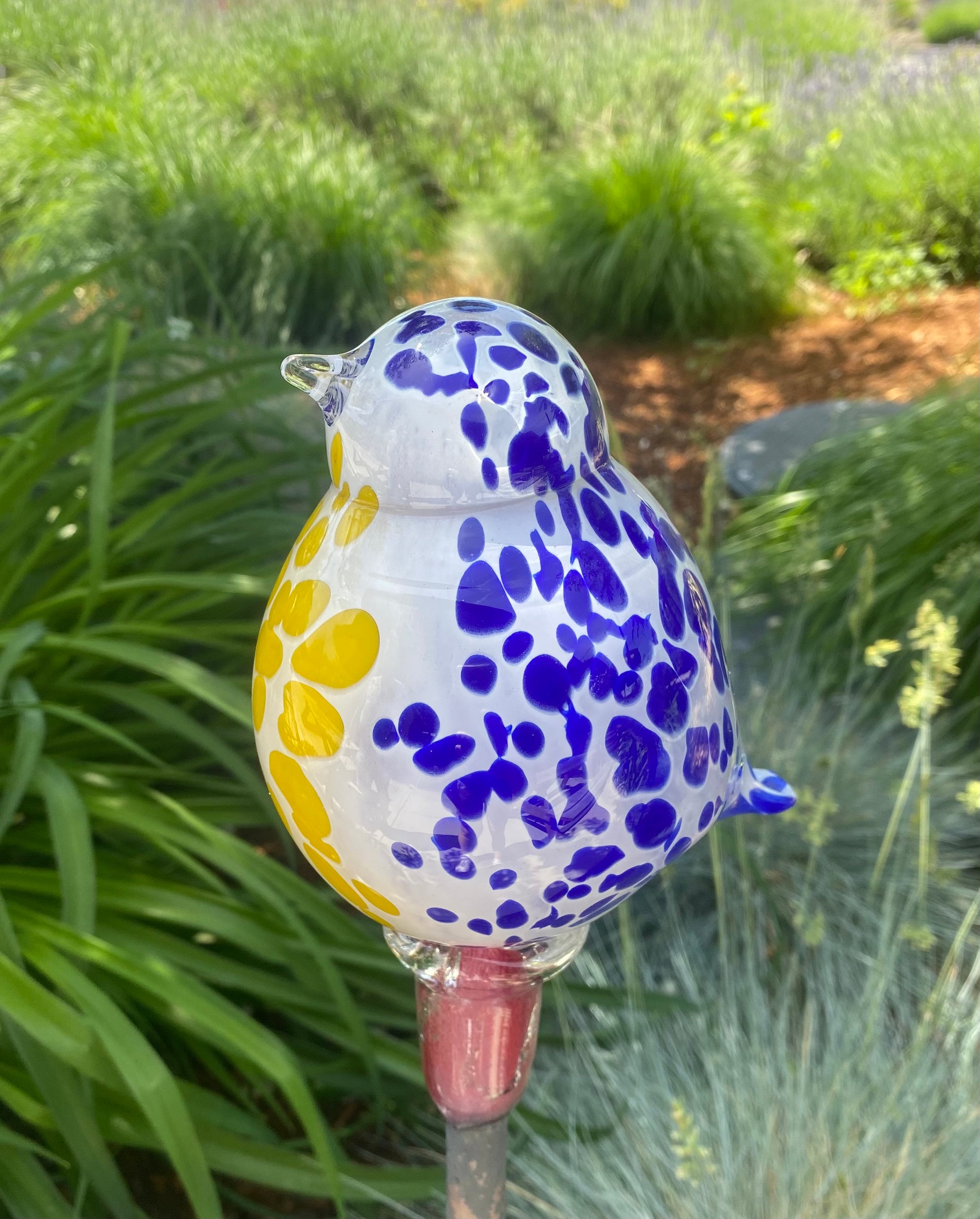 Blown Glass Bird Garden Art Etsy